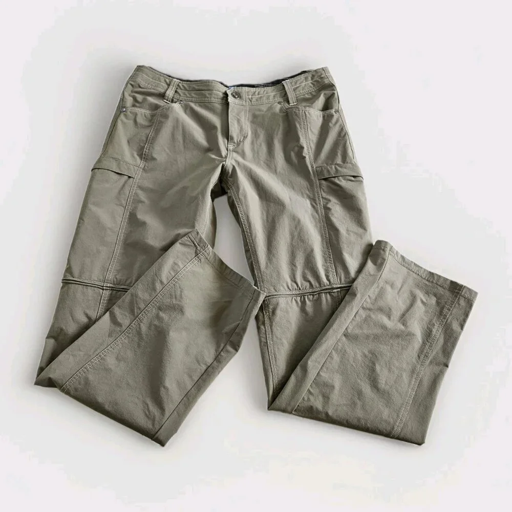 Kuhl Convertible Pants Womens 12 Regular Olive Khaki Anika Softshell Outdoors - Picture 7 of 16